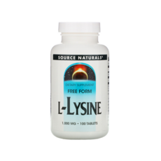 소스 네추럴스 L 라이신 HCI 1 000mg 100정, 1개