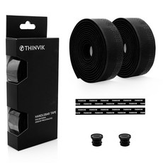 THINVIK 자전거 핸들바 바테이프, 1세트, 듀얼 패턴 블랙