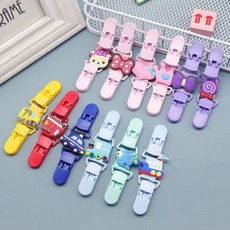 寶寶背帶防掉夾，卡通肩帶防掉夾，矽膠手帕夾，毛毯夾，安撫玩具毛巾夾，奶嘴鏈，台灣出貨, 1個, 黑色警车*1,两头手帕夹