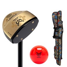 부쿠로혼마 우드 대한 파크골프협회 인증 파크골프채 A세트 (파크골프채 파크골프 가방 볼) 신장 160cm이상 850mm 오른손용, 가방(인디안)+볼(로즈레드), L, 90도