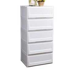 樹德SHUTER MB5505系統式五抽收納櫃180L收納箱, 白色, 1個