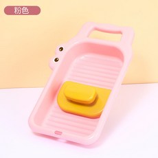 台灣出貨 小鱷魚滾輪式搓衣板 迷你手洗神器 洗襪子內衣內褲 防滑洗衣工具 宿舍家用清洗板 三色可選, 1個, 小鱷魚搓衣板【粉色】