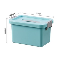 手提收納箱 桌面整理盒 兒童玩具 收納盒 白色 塑膠, 藍色小號45 L, 1個