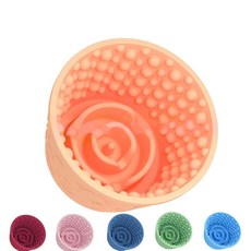 강아지 핥기 그릇 불안 완화 실리콘 슬로우 피더 간식 디스펜서 질식 방지 반려동물 접시 미끄럼 핥는 그릇 인터랙티브 엔터테인먼트 퍼즐 장난감 소형 및 중형용 다크 레드, 라이트 오렌지