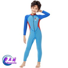兒童保暖連體長袖長褲防寒衣 2.5MM 紫玉蘭, M