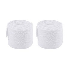 OhMill 1쌍 복싱 랩 손목 핸드 남성 여성용 138인치 3.5m 핸드랩 스트랩 100% 면, 화이트, 1개