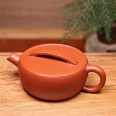 曾建全 硃泥大紅袍一片瓦壺, 1個, 朱泥大紅袍大口一片瓦壺-120毫升(曾建