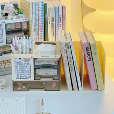 공간절약 책상 책꽂이 정리함 수납 서랍, 1개, 화이트