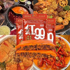 중국식품 홍구구 마라탕 소스 하이디라오 훠궈마라소스, 400g, 3개