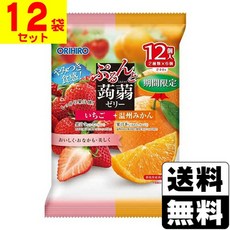 오리히로 푸룬또 곤약젤리 딸기맛+감귤맛, 12개, 240g