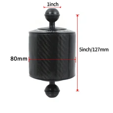 탄소 섬유 플로트 부력 수중 암 1인치 듀얼 볼 플로팅 직경 80mm 다이빙 카메라 트레이 (고프로 스마트폰, 01 다이빙 및 스노클링, 06 80mm 5inch Black
