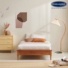 잉글랜더 로빈 100% 고무나무 원목 침대(매트제외-SS), 프레임SS(월넛)