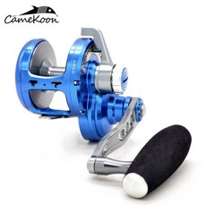 CameKoon DL50N 窄線杯鼓式捲線器 5.3:1齒比 30kg拉力 9+2培林 慢速鐵板專用, 天藍色,右手