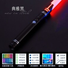 【台灣出貨】USB充電 氛圍 星球大戰光劍 像素激光劍 兒童發光玩具 大寶劍 燕青 伸縮光刀 炫酷玩具 個性玩具 禮物, 1個, 光影武士黑【15色+4音效+2模式】