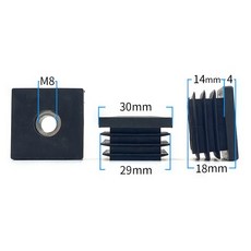가구 다리 바닥 캡 파이프 플라스틱 너트 플러그, 30MM M8 5pcs