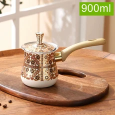 뚜껑이 있는 스테인리스 스틸 커피 포트 초콜릿 버터 밀크 컵 커피 차 용기 모카 포트 사무실 가정 주방용, 01 D 900ml