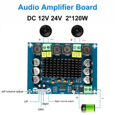 듀얼 채널 스테레오 고출력 디지털 오디오 파워 앰프 보드 스피커 음악용 DC 12V 24V 2120W, 01 빠른, 02 2x120W