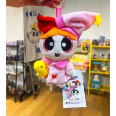 飛天小女警 布魯克林 (Blossom) 睡衣造型絨毛鑰匙圈, 花花, 1個