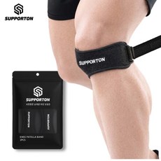 서포트온 슬개건 슬개골 서포트 무릎보호대, 블랙, 2개