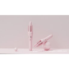 無線自動捲髮器 32MM大波浪卷棒 USB充電 陶瓷塗層護髮 便攜式捲髮棒, 粉色