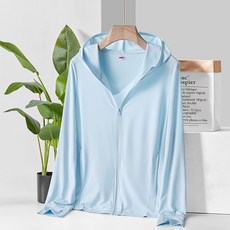 민트스쿨 남여공용 자외선차단 드라이쿨 후드집업 자켓, 하늘