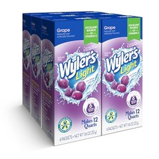 Wyler's Light Pitcher Packs Water Drink Mix Grape 6 Boxes (36 Pitcher Packets), 2) Grape, 1개, 33g, 6개입