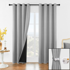 원톤 99.99% 빛차단 단열 암막커튼 아일렛형