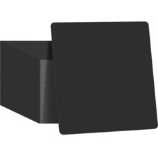 TaoBary Disposable Paper Bar Coasters Bulk 4 Inch Cardboard Coasters Square Blank for Drinks DIY, 50, Black