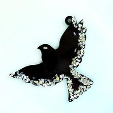 자개공예 블랙 아크릴판 [035] 평화의 비둘기 투명아크릴판 포함 대형아크릴판 적합, 열개입X1봉