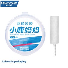 Fawnmum 치아 교정 스틱 씹을 수 있는 재사용 가능 실리콘 보이지 과일 맛 박스당 2개, 06 A1