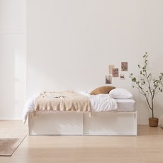 파로마 까사 빅 슬라이딩 수납침대 SS + 본넬매트 UCU052, 올화이트