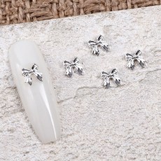 미니 블링 롱 리본 파츠 10개입 (색상 택1) / 네일 젤네일 아트 재료, 1개, 실버(10개입)