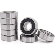 10개 ABEC-5 608 6204 6205 6206 6207 6208 ZZ 2RS 금속 실링 깊은 홈 구름 베어링 8x22x7mm(은색 608 8X22X7MM_ABEC 1), 검정