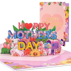 CNLITIHEKA 어머니의 날을 위한 카네이션 팝업 카드 아내 엄마 할머니를 3D 날 봉투 포함 187807, 러브 어머니의 날 카드