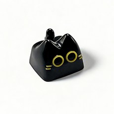 개인화 된 카드 사랑 쿠키 새끼 고양이 테마 Keycap Esc 버튼 DIY 큰 눈 만화 검은 고양이 괴물 3 차원 Keycap, 104H, 블랙(노란눈)