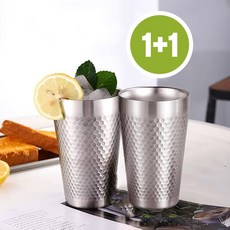 릴스베이 1+1 보온보냉 허니 이중 진공 스텐 물컵 안깨지는 스덴컵 캠핑 맥주잔 아이스 커피 텀블러, 2개, 350ml, 실버