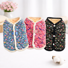 멍케어 강아지 김장 조끼 겨울옷 하네스 패딩, 블랙, 1개