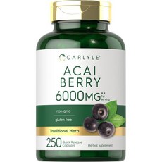 Carlyle 아사이 베리 캡슐 6000mg | 250개 | Carlyle Acai Berry Capsules 6000mg | 250 Count | Non-GMO & Gluten, 1개