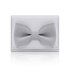 [ 1262704 ] 데노빈 여성용 작은 지갑 귀여운 3단 접이식 코케트 현금 및 신분증 변경용 창이 있는 리본 신용카드 동전 홀더 퍼플