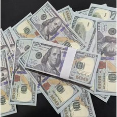 세계일주 영화 소품 파티용 달러 미국 달러 모조돈 100달러--한 묶음100장 ZY47, 인코딩 다름, 100장