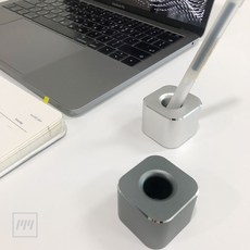 맥머트 알루미늄 고급 펜홀더 애플펜슬홀더 테이블 펜거치대, 실버