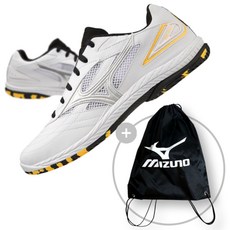 미즈노 웨이브드라이브9 탁구화+신발주머니세트 81GA220504 화이트실버옐로우 남녀공용