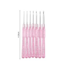 알루미늄 코바늘 투명 손잡이 뜨개질 모자 스카프 아미구루미 공예용, 1개