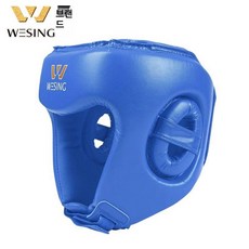 무에타이 헤드기어 태권도 입문자용 복싱, S, 블루 PU, 1개