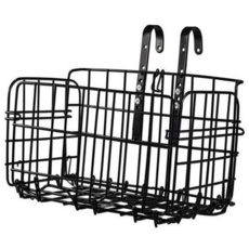 자전거 바구니 프론트 탈부착 접이식 접이식 자전거 바구니 미니벨로 휴대 스틸 뒷바구니 스쿠터 퀵보드, 블랙