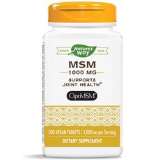 Nature's Way 然萃維 MSM 1000mg補充錠, 200顆, 1罐