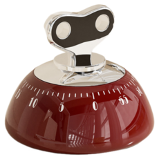 레트로자석주방타이머 기계식배터리없이 벨소리큰 주방계시기, 1개, 적색