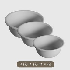 北歐素色洗臉盆 耐用洗衣盆 磨砂材質水盆 多功能洗面盆 澆花盆, 1個, 中+大+小（灰色）