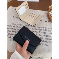 【包君 舒心 】小眾新款韓版簡約純色短款女士錢包多卡位大容量零錢包一體包卡包