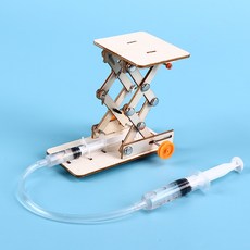 【AI電子】DIY液壓升降台起重機 升降平台模型 科技小製作 兒童手工玩具 科學實驗, 1個